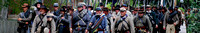 Rebel line marching Super Panoramic